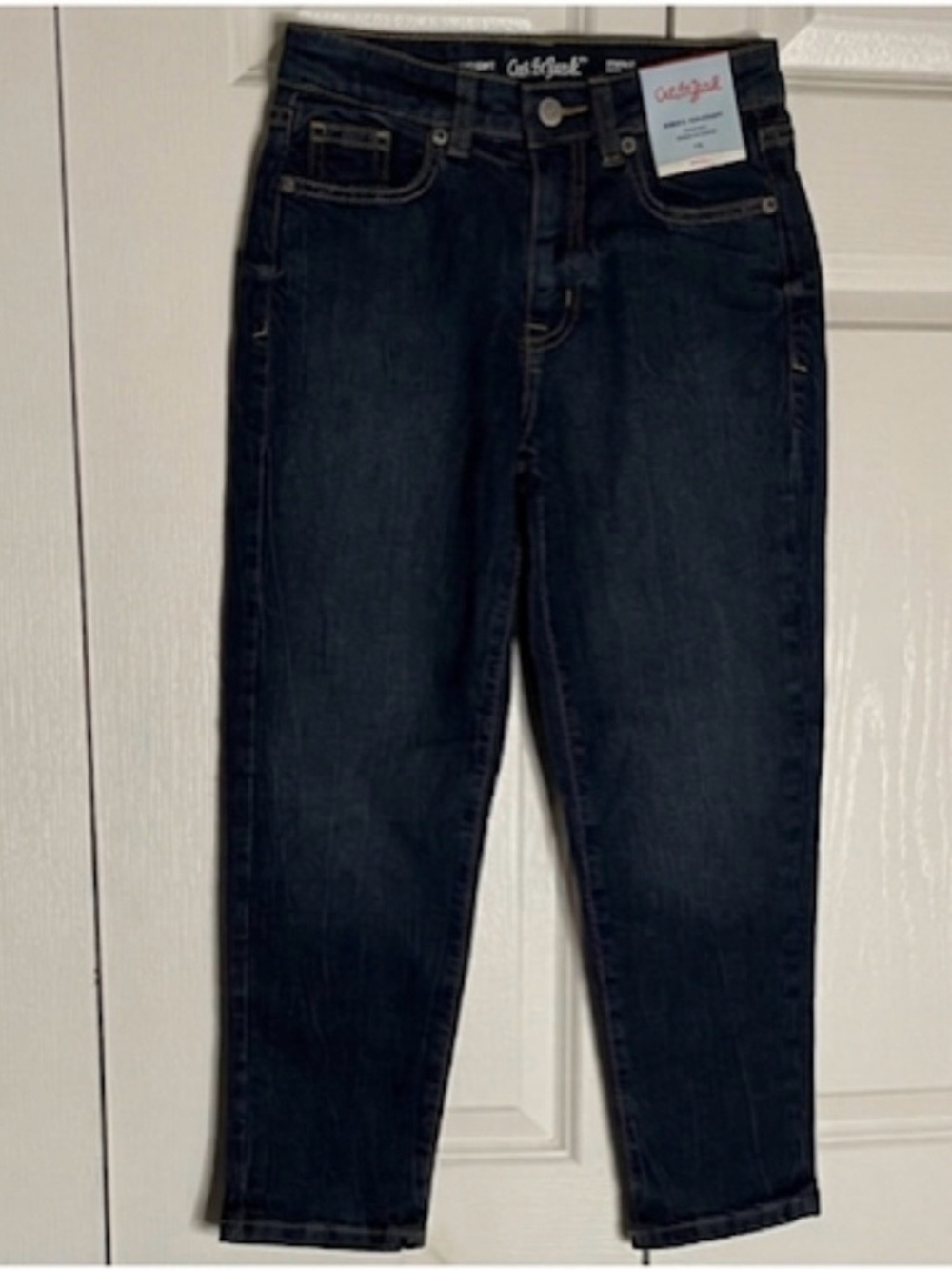 CAT & JACK Ankle Straight High Rise Jeans, Girls Size 10, Blue Dark Wash